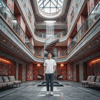 3D scanner capturing detailed data of a commercial warehouse interior